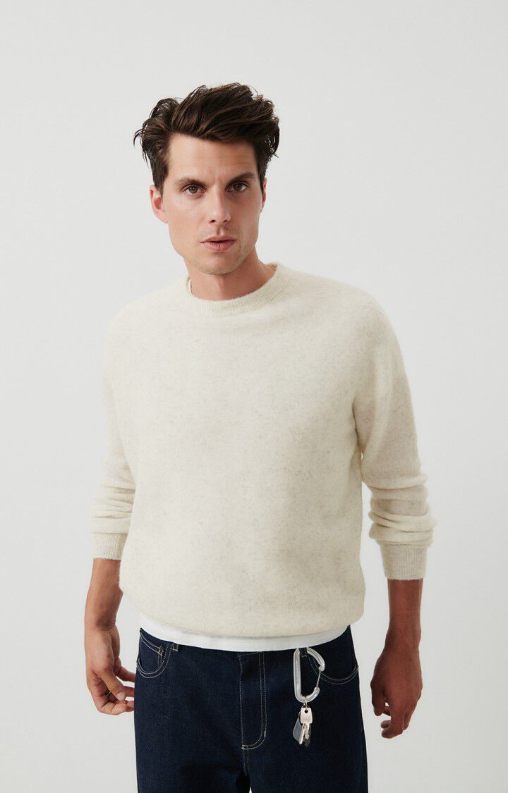 american vintage Pull homme Razpark - ECRU MULTICHINE 60 Manches longues Beige - H23