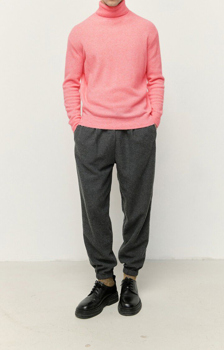 American Vintage Pull Homme Razpark - ORCHIDEE CHINE 60 Manches Longues Rose - H22B