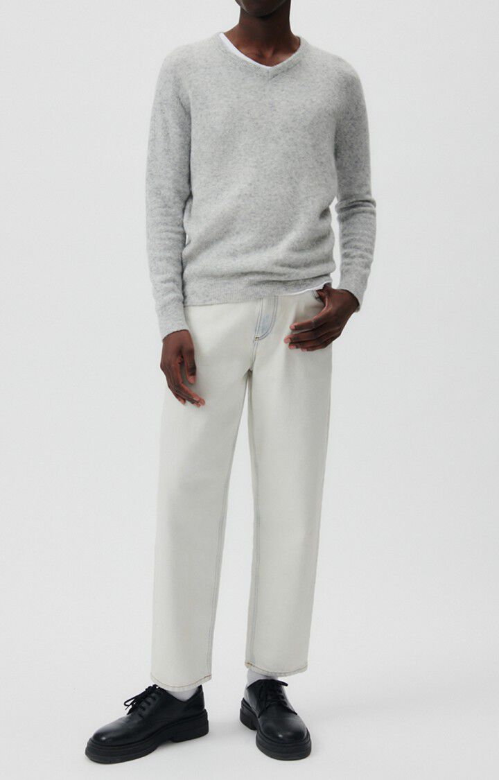 American Vintage Pull Homme Razpark - POLAIRE CHINE 60 Manches Longues Gris - E23