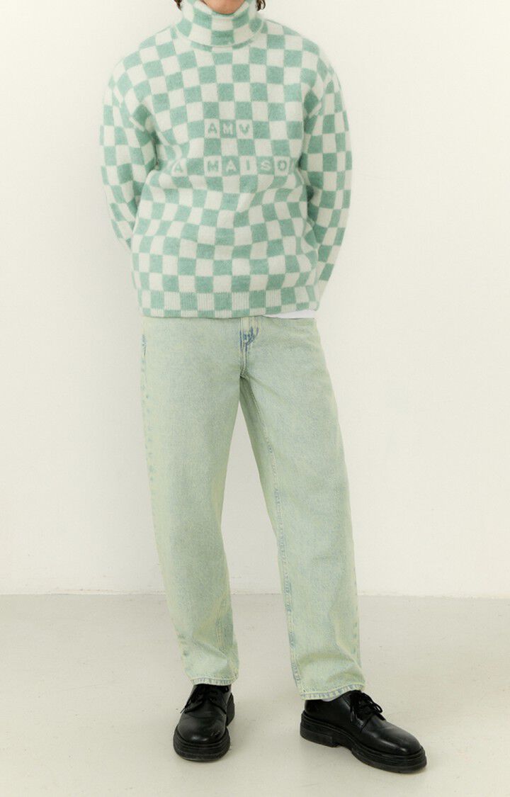 American Vintage Pull Homme Tajman - AMANDE DAMIER Vert - H22