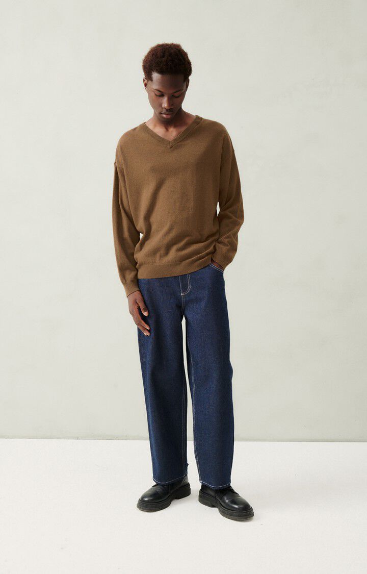 American Vintage Pull Homme Voxybay - CHATAIN CHINE 58 Manches Longues Marron - H23