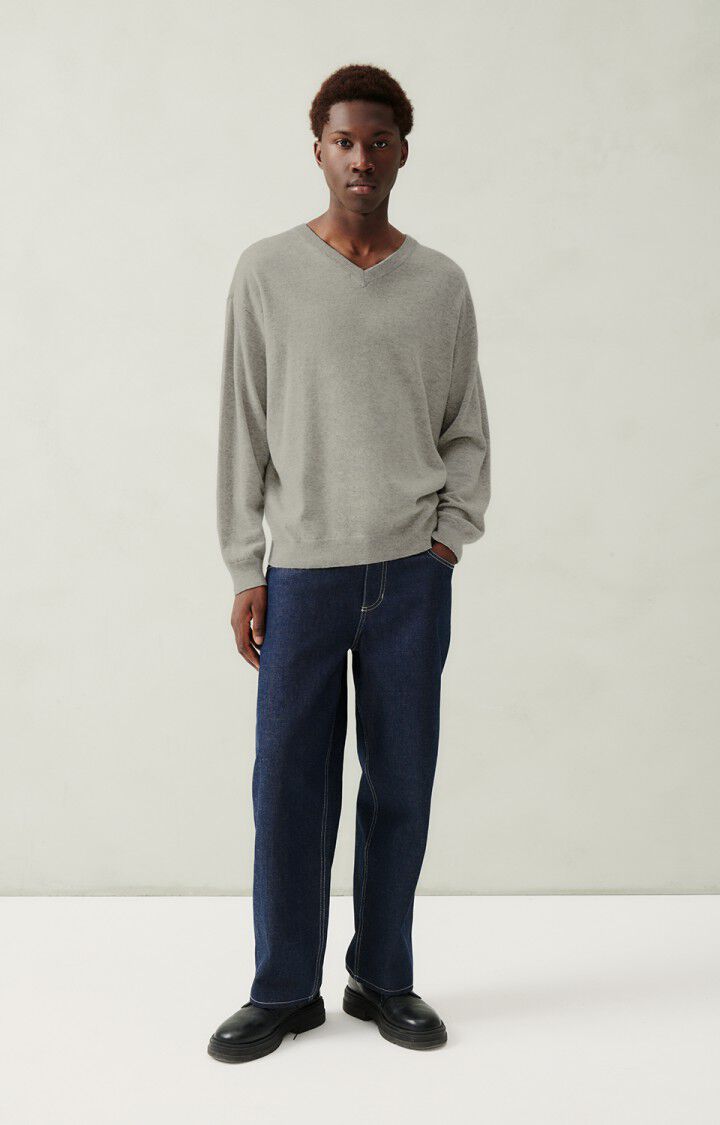 American Vintage Pull Homme Voxybay - GRIS CLAIR CHINE 58 Manches Longues Gris - H23