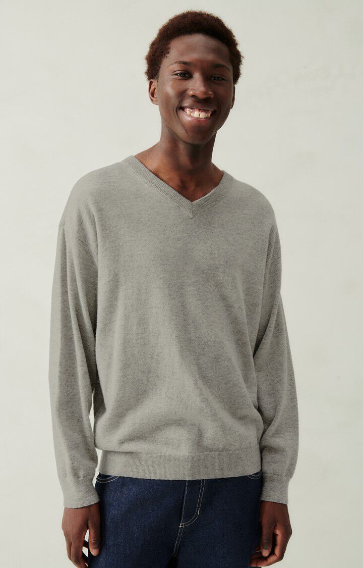 american vintage Pull homme Voxybay - GRIS CLAIR CHINE 58 Manches longues Gris - H23