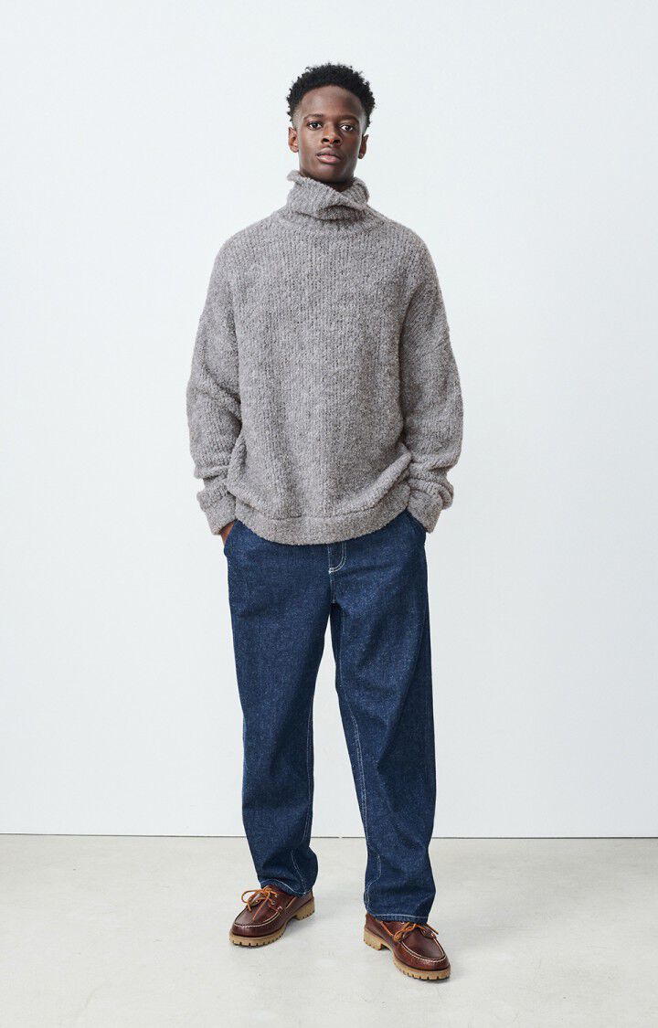 American Vintage Pull Homme Zolly - SOURIS CHINE 50 Manches Longues Gris - H24