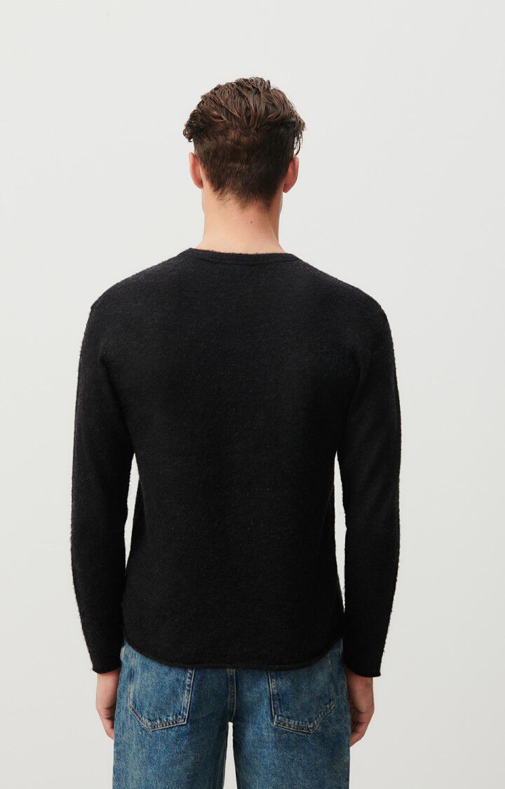 American Vintage Pull Homme Zyrobow - CHARBON CHINE 62 Manches Longues Noir - E24