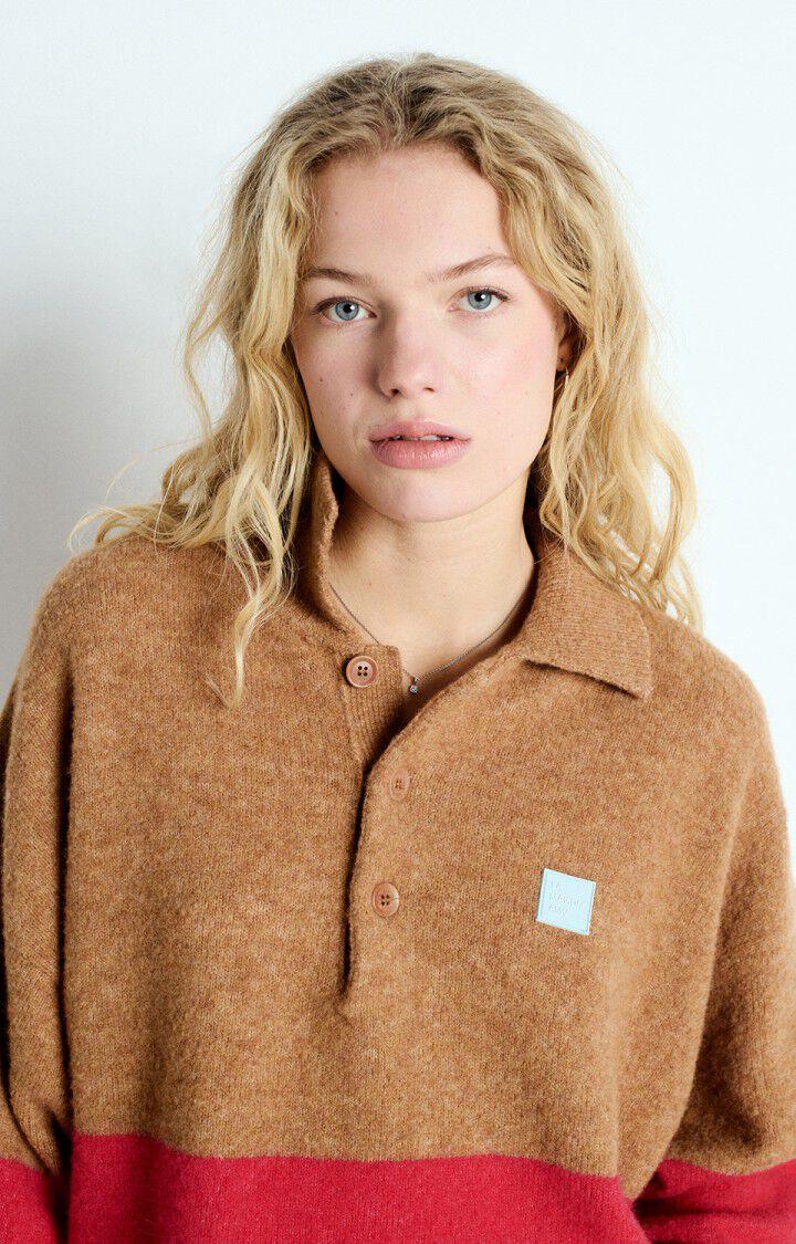 American Vintage Pull Mixte Gylson - BEIGE RAYE FUCHSIA CHINE 54 Manches Longues Beige - H24