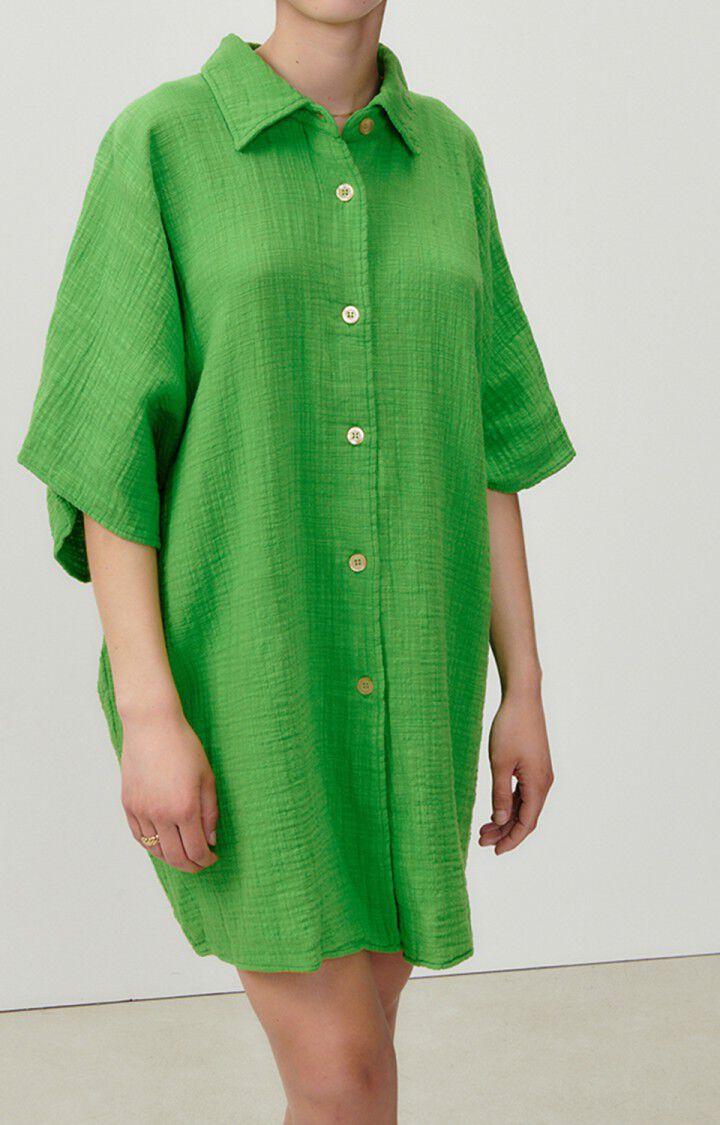 american vintage Robe chemise femme Oyobay - JARDIN 32 Manches 3/4 Vert - E23