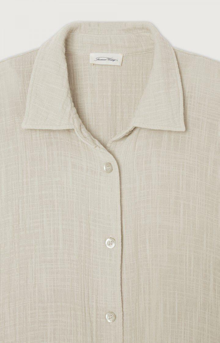 American Vintage Robe Chemise Femme Oyobay - MASTIC 32 Manches 3/4 Beige - E23B