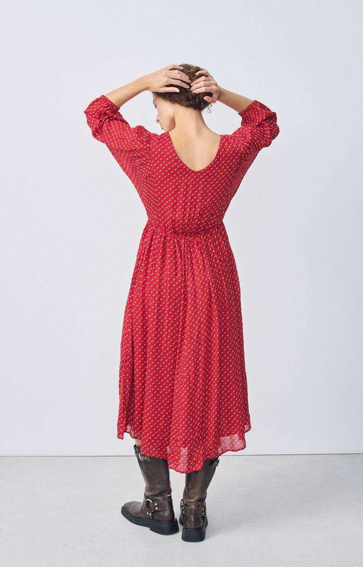 American Vintage Robe Femme Aboodi - TOOTSI Manches Longues Rouge - H20