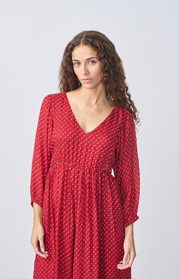 American Vintage Robe Femme Aboodi - TOOTSI Manches Longues Rouge - H20