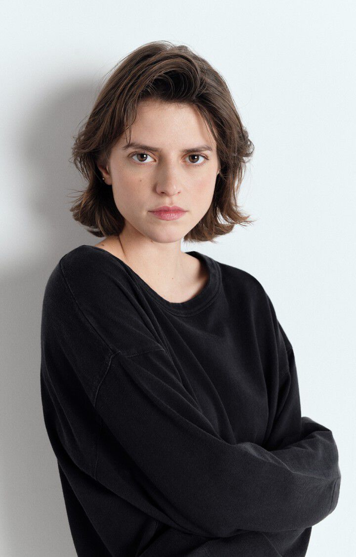 American Vintage Robe Femme Afoma - TENEBRE VINTAGE 50 Manches Longues Noir - E25