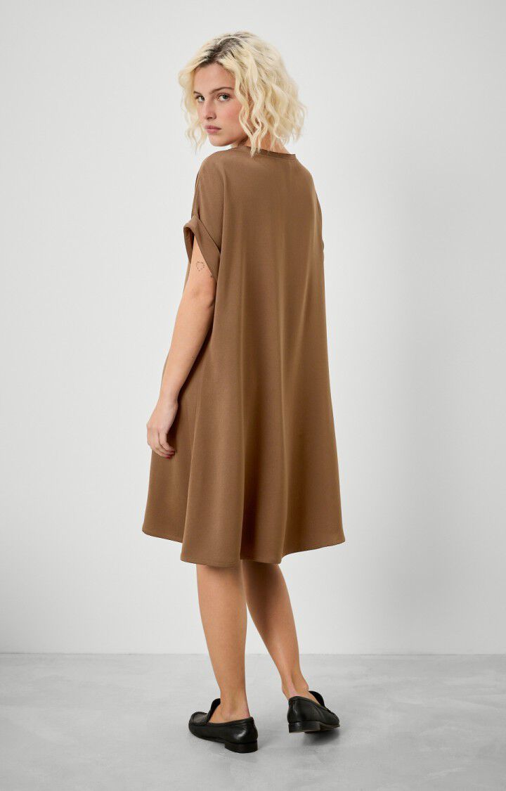 American Vintage Robe Femme Arivagigi - CAFE Manches Courtes Marron - H17