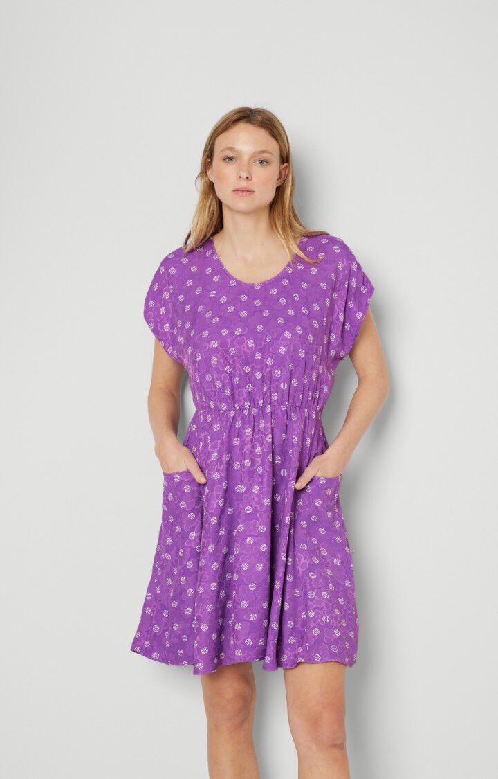 american vintage Robe femme Bukbay - ANITA 20 Manches courtes Violet - E23