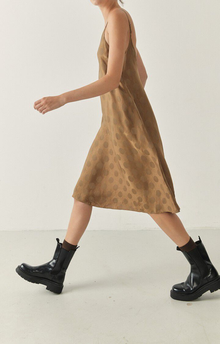 American Vintage Robe Femme Bukbay - BELETTE Fines Bretelles Marron - H22