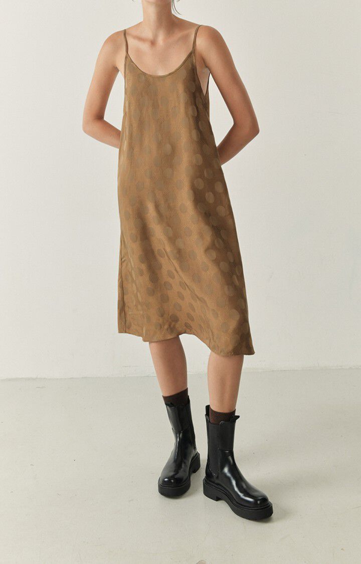 american vintage Robe femme Bukbay - BELETTE Fines bretelles Marron - H22
