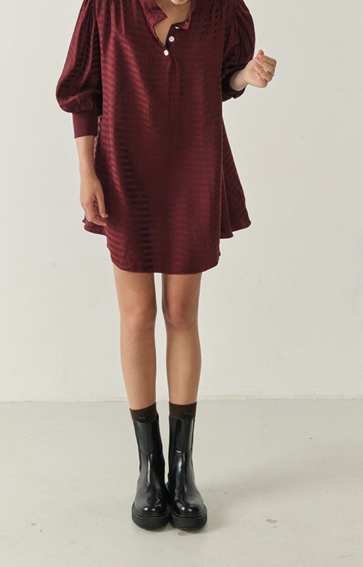 American Vintage Robe Femme Bukbay - CARDINAL 58 Manches Longues Rouge - H22