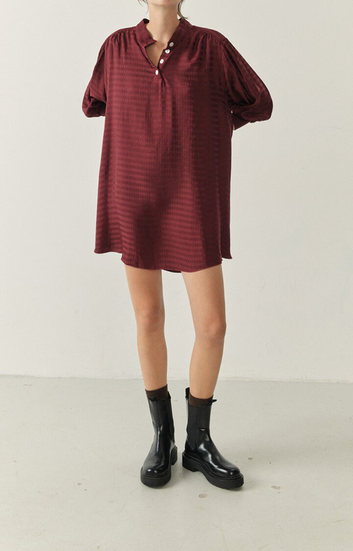 american vintage Robe femme Bukbay - CARDINAL 58 Manches longues Rouge - H22