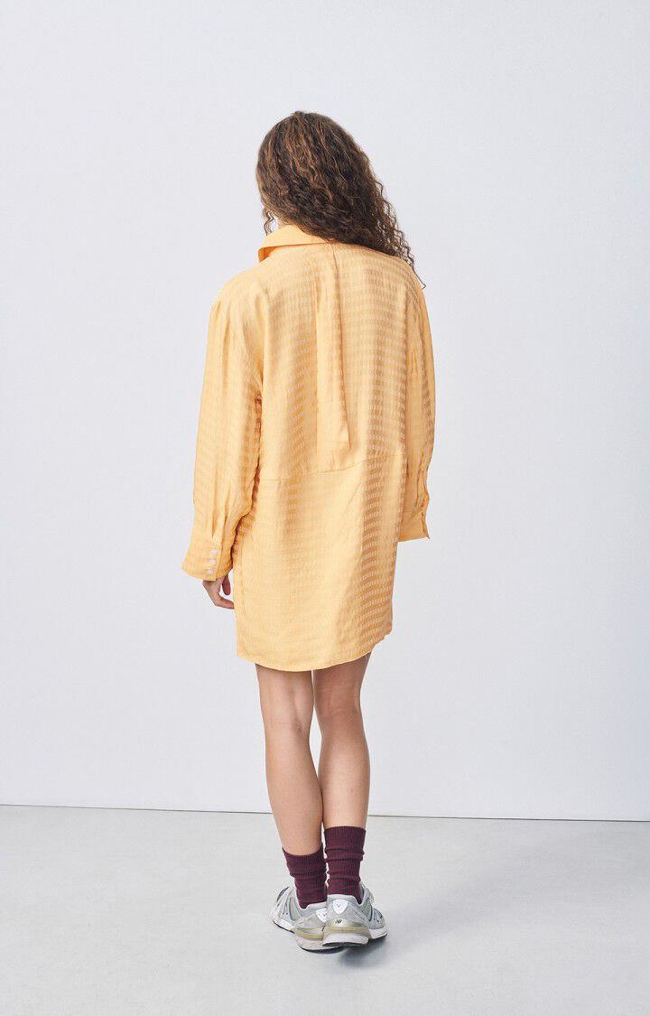 American Vintage Robe Femme Bukbay - DESERT 56 Manches Longues Jaune - H22
