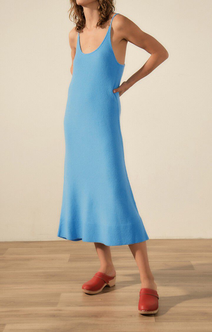 american vintage Robe femme Damsville - OCEANIE 0 Fines bretelles Bleu - E23
