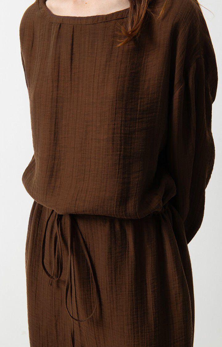 American Vintage Robe Femme Detown - BROWNIE 53 Manches Longues Marron - H24