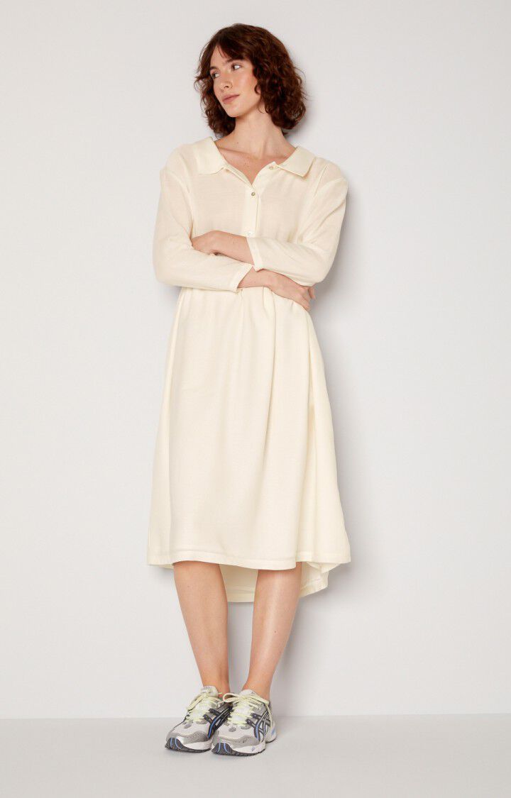 American Vintage Robe Femme Dorabird - ECRU Manches 7/8 Beige - E20