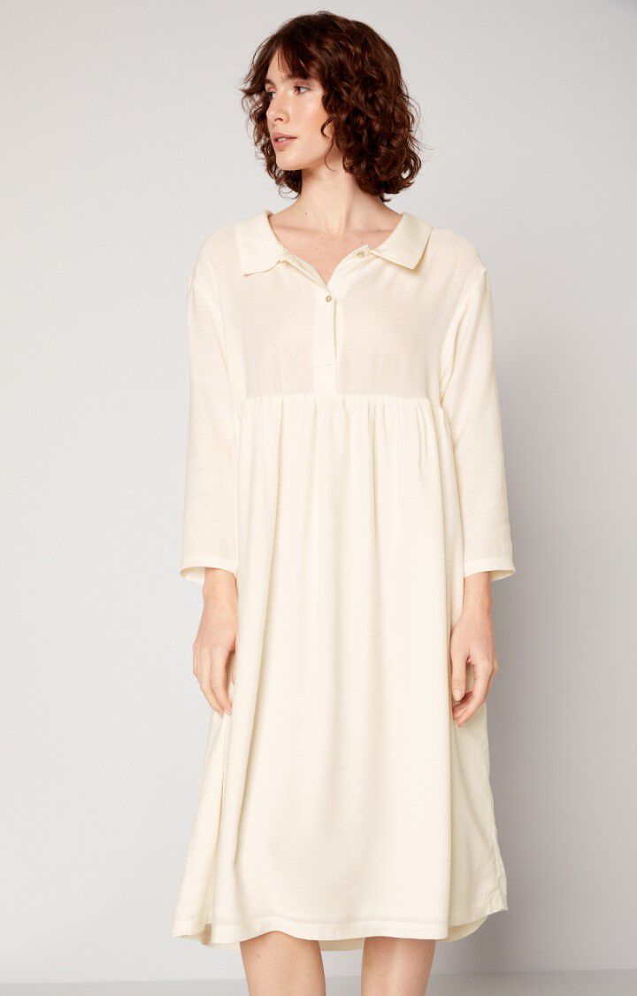american vintage Robe femme Dorabird - ECRU Manches 7/8 Beige - E20