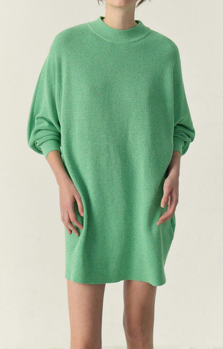 american vintage Robe femme Dozborow - NENUPHAR CHINE 55 Manches longues Vert - E23