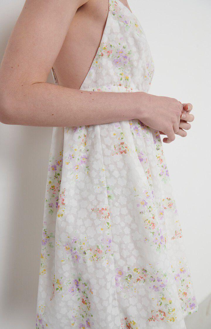 American Vintage Robe Femme Drow - FLEURS Fines Bretelles Blanc - E22