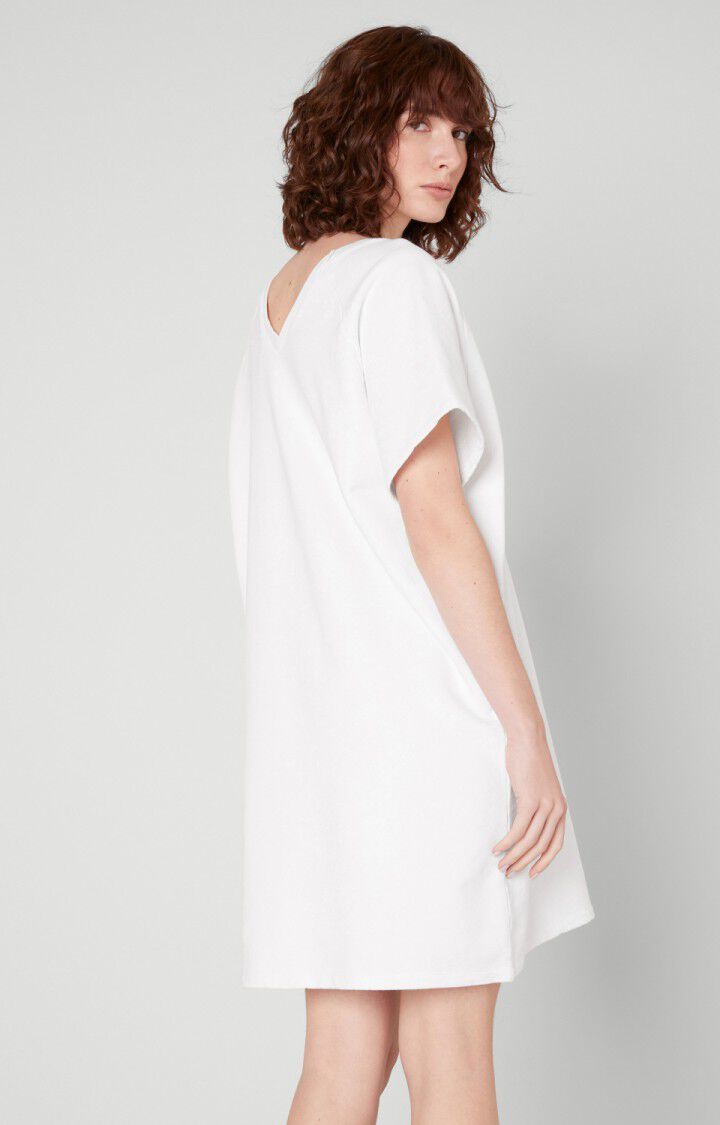 American Vintage Robe Femme Ekowood - BLANC Manches Courtes Blanc - E21