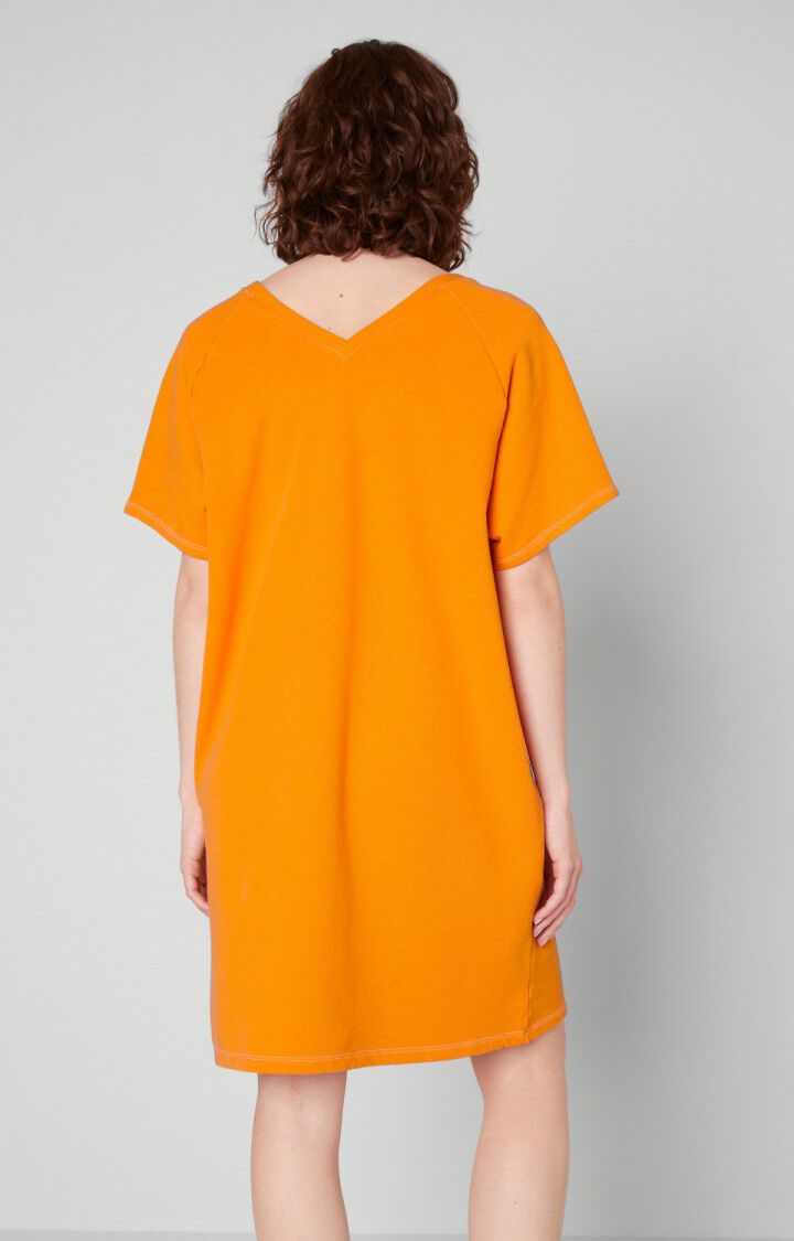 American Vintage Robe Femme Ekowood - BRUGNON Manches Courtes Orange - E21