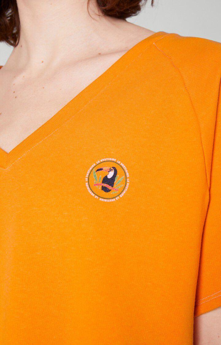 American Vintage Robe Femme Ekowood - BRUGNON Manches Courtes Orange - E21