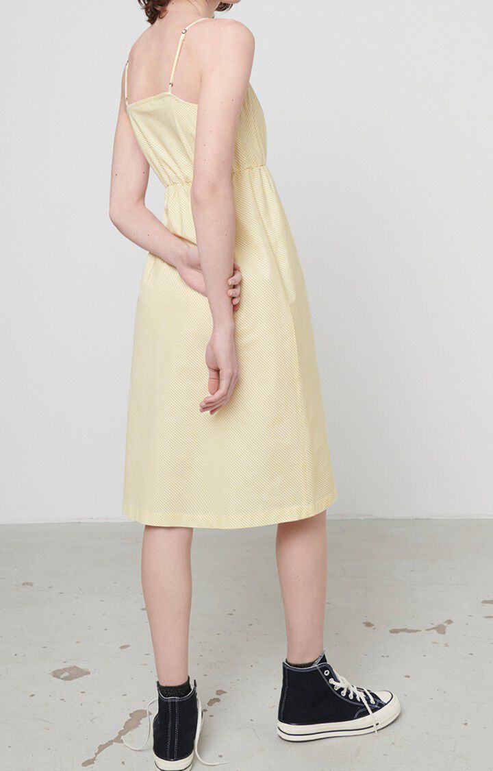 American Vintage Robe Femme Eliabay - RAYURES JAUNES Fines Bretelles Jaune - E22