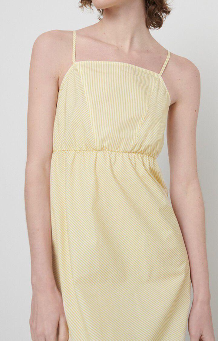 American Vintage Robe Femme Eliabay - RAYURES JAUNES Fines Bretelles Jaune - E22