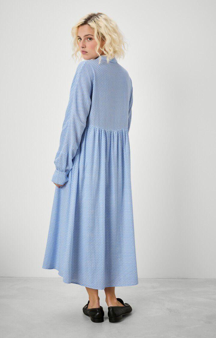 American Vintage Robe Femme Epifun - LAUSA PRINT Manches Longues Bleu - H19
