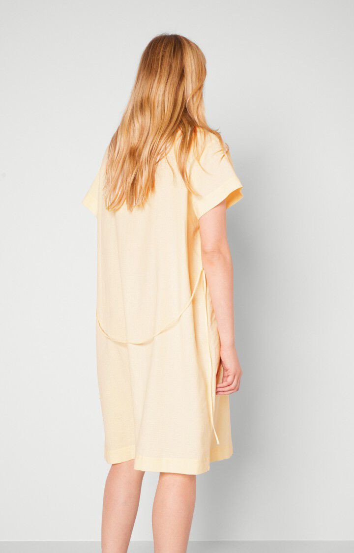 American Vintage Robe Femme Epifun - SEIGLE Manches Courtes Jaune - E20