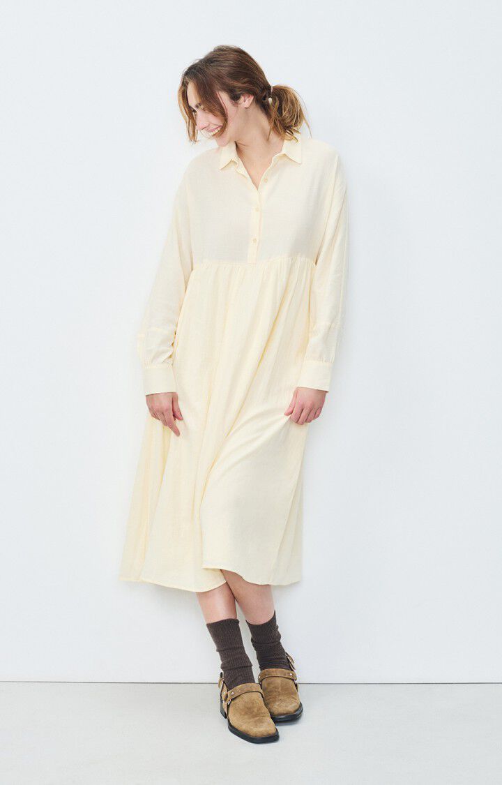 American Vintage Robe Femme Epifun - SEIGLE Manches Longues Beige - H19