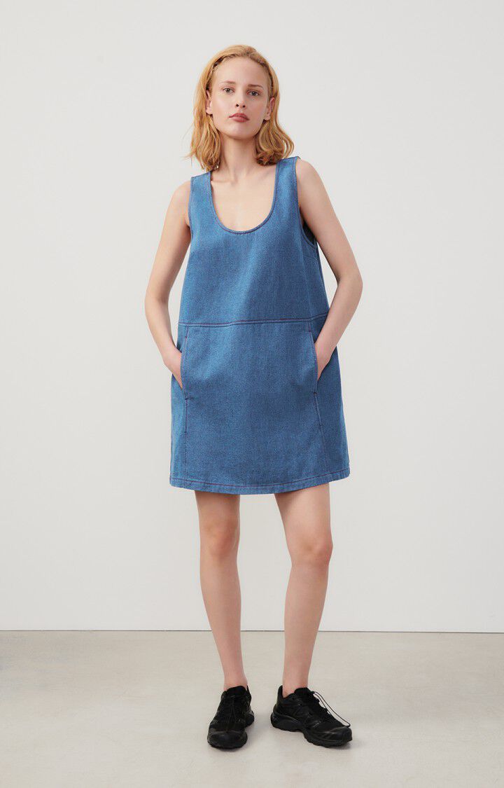 american vintage Robe femme Faow - BLUE 0 Sans manches Bleu - E24