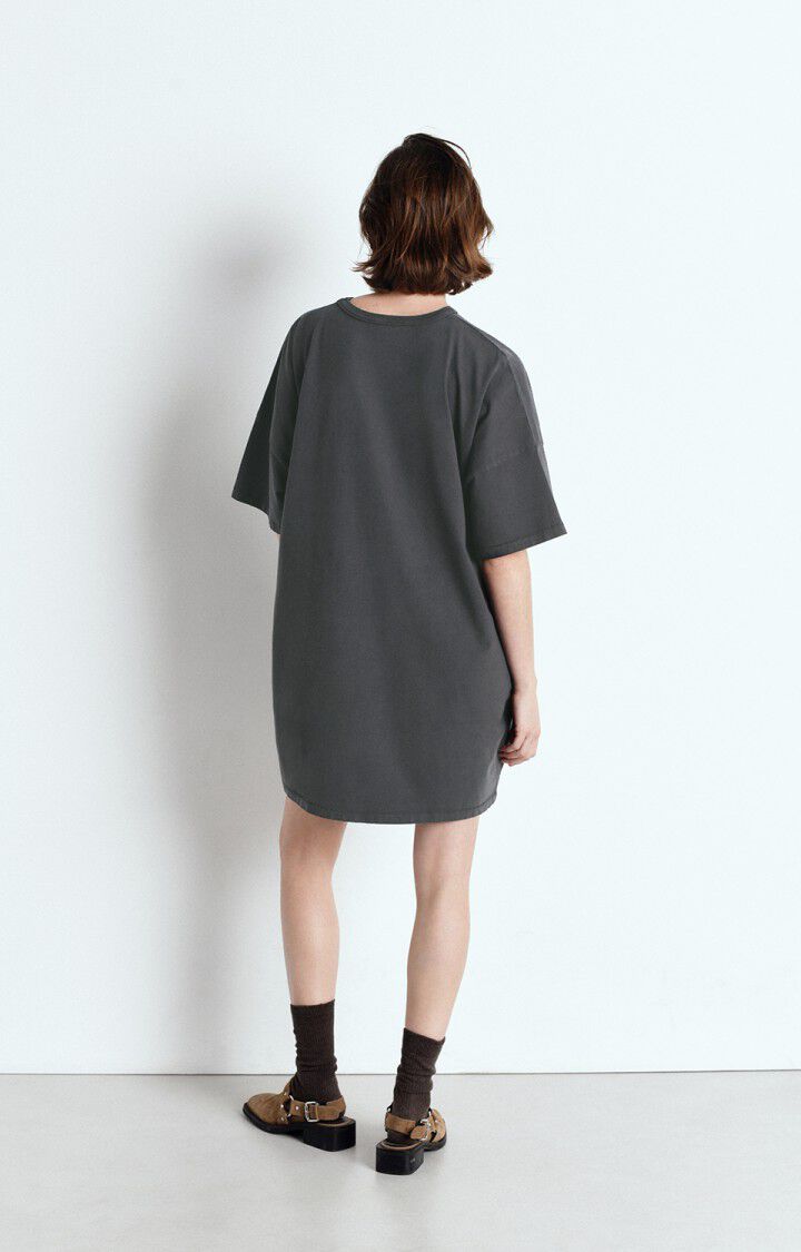American Vintage Robe Femme Fazy - ACIER VINTAGE 14 Manches Courtes Gris - E25