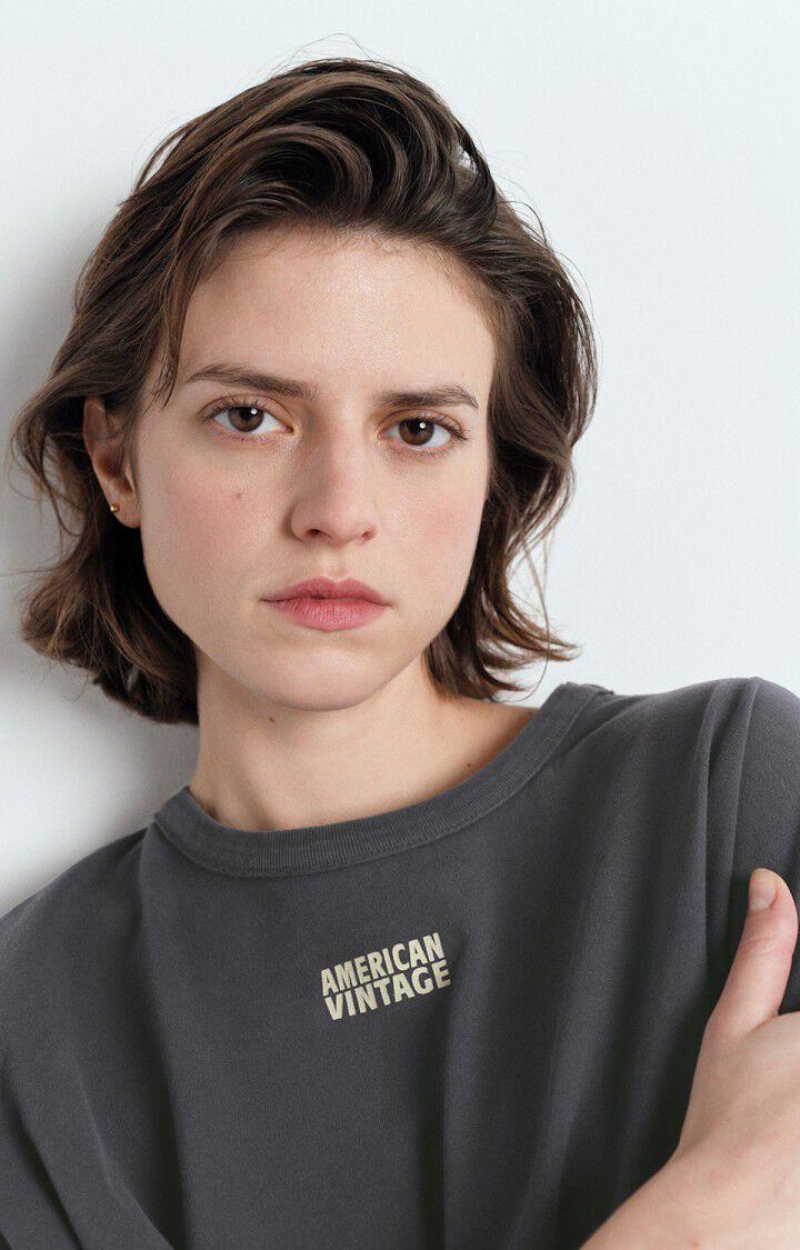 American Vintage Robe Femme Fazy - ACIER VINTAGE 14 Manches Courtes Gris - E25