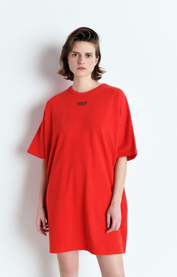 american vintage Robe femme Fazy - VOLCAN VINTAGE 14 Manches courtes Rouge - E25