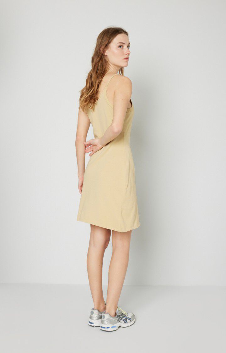 American Vintage Robe Femme Fizvalley - CEREALE VINTAGE Fines Bretelles Beige - E22