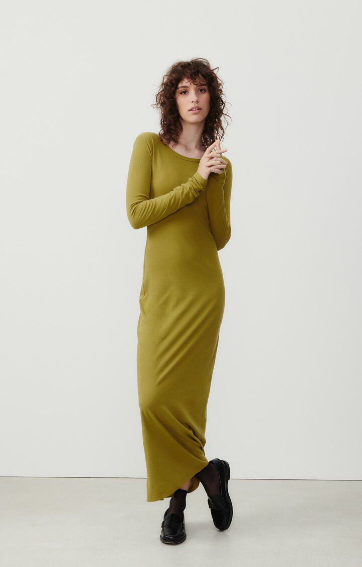 american vintage Robe femme Gamipy - MORDORE 70 Manches longues Marron - E24