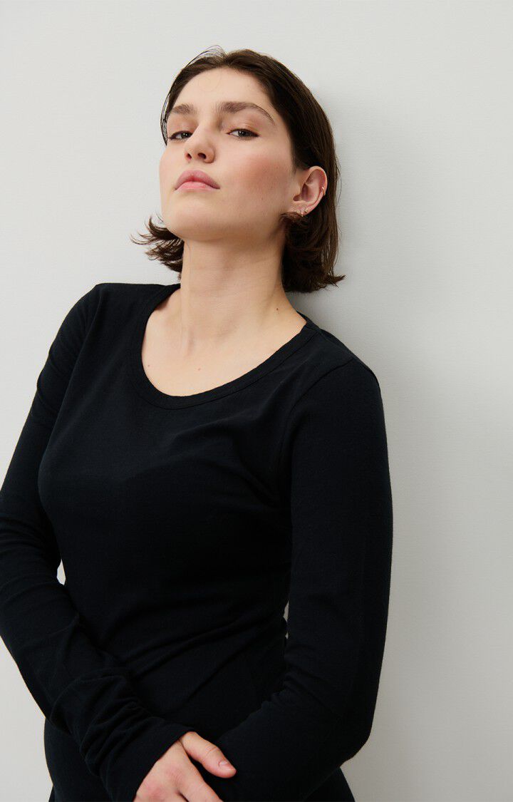 American Vintage Robe Femme Gamipy - NOIR 70 Manches Longues Noir - E25