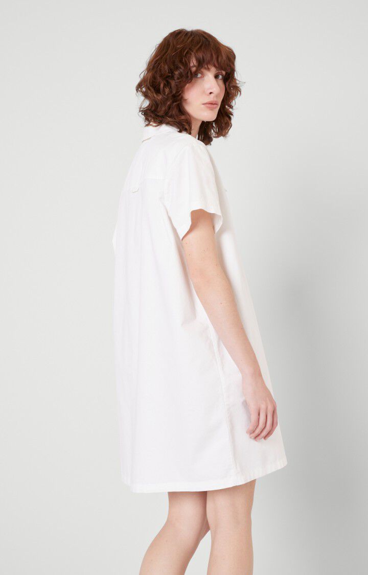 American Vintage Robe Femme Giony - BLANC Manches Courtes Blanc - E20