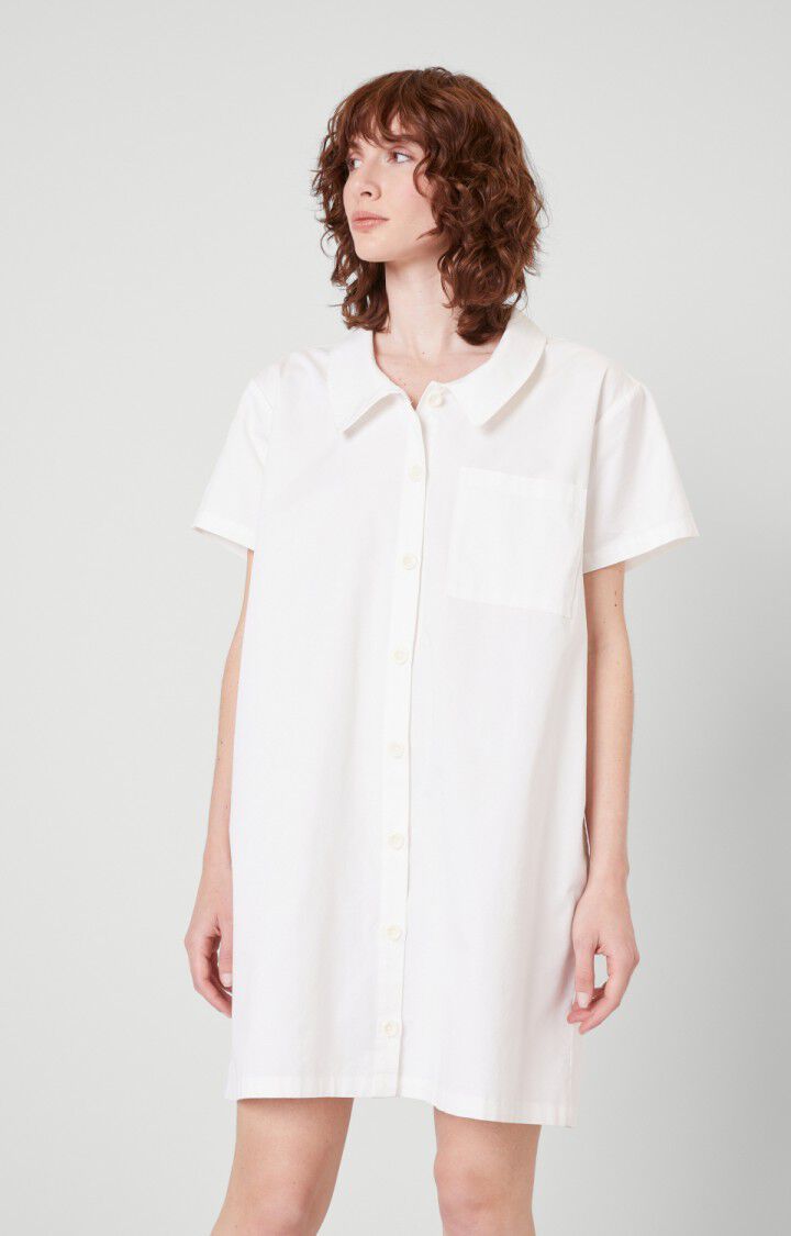 american vintage Robe femme Giony - BLANC Manches courtes Blanc - E20