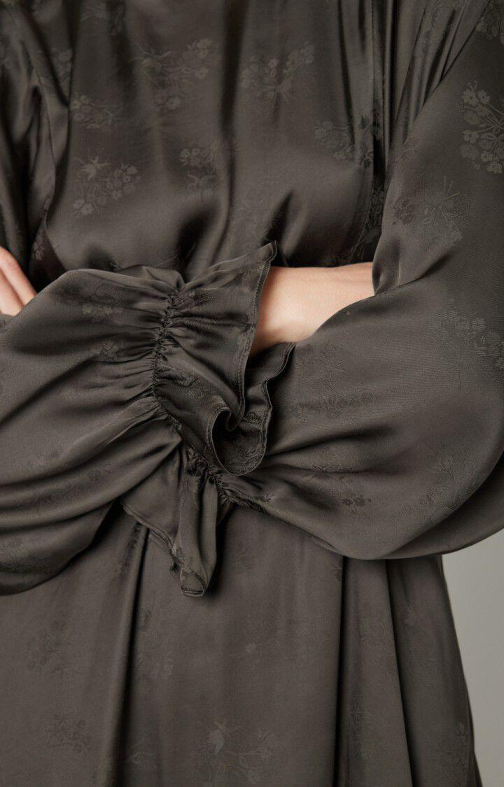 American Vintage Robe Femme Gitaka - CARBONE Manches Longues Noir - E21