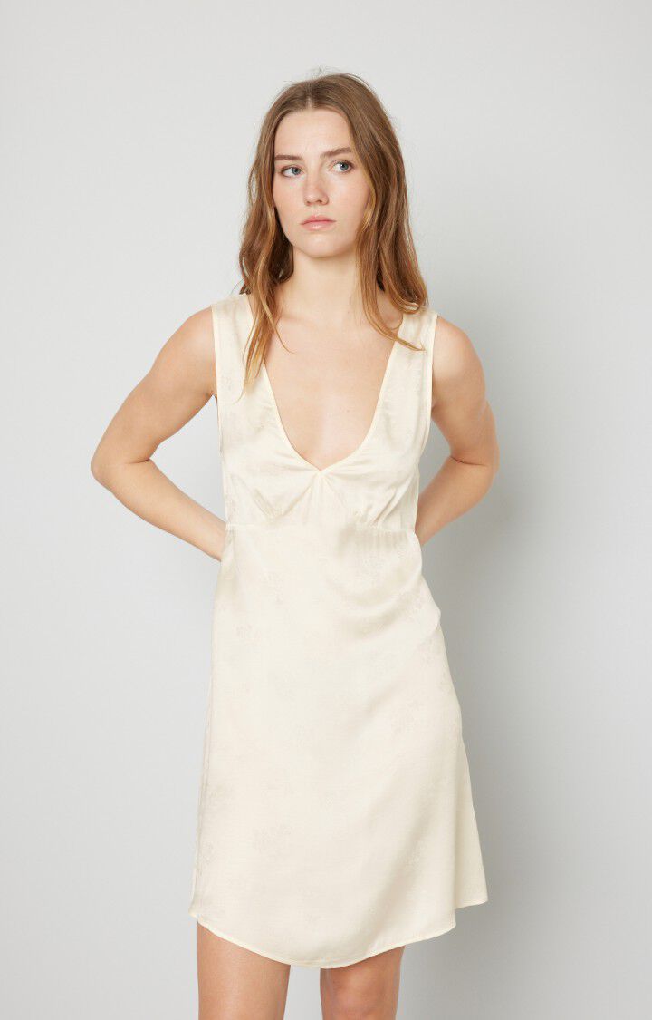 American Vintage Robe Femme Gitaka - NACRE Sans Manches Beige - E21