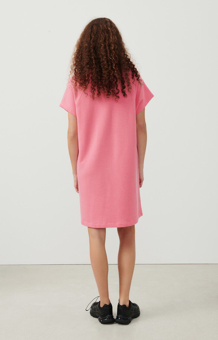 American Vintage Robe Femme Hapylife - BUBBLE GUM VINTAGE 25 Manches Courtes Rose - E24
