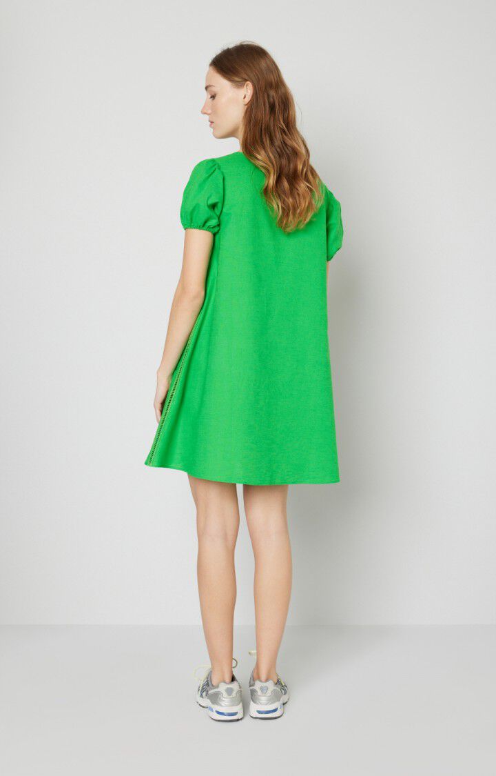 American Vintage Robe Femme Ilabird - RAINETTE Manches Bouffantes Vert - E21