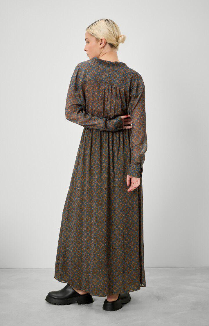 American Vintage Robe Femme Inostate - GYPSY PRINT Manches Longues Marron - H19